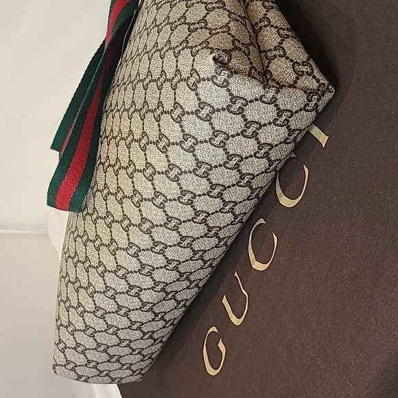 GUCCI PLUS VINTAGE 70'S ZIPPER TOP TOTE/COATED CANVAS/WEB SHERRY/EXCELLENT COND - Picture 12 of 17